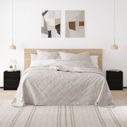 vidaXL Nachtschränke 2 Stk. Schwarz 40x31x50 cm Massivholz Kiefer