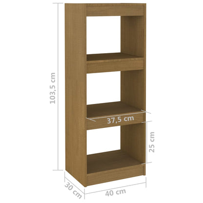 vidaXL Bücherregal/Raumteiler Honigbraun 40x30x103,5 Massivholz Kiefer
