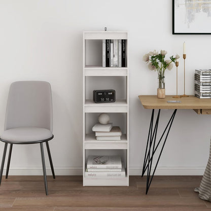 vidaXL Bücherregal Raumteiler Weiß 40x30x135,5 cm Massivholz Kiefer