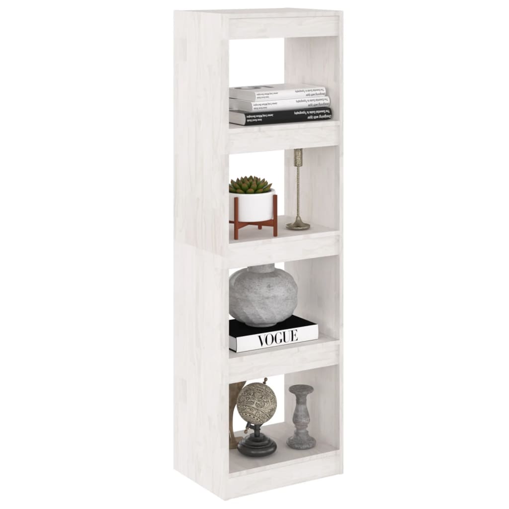 vidaXL Bücherregal Raumteiler Weiß 40x30x135,5 cm Massivholz Kiefer