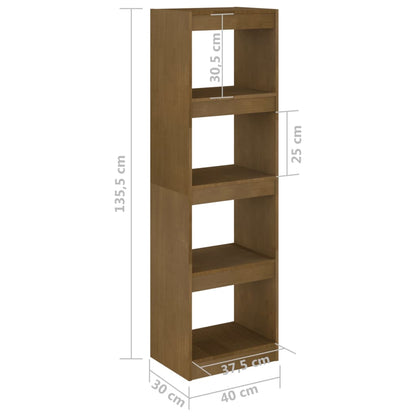 vidaXL Bücherregal Raumteiler 40x30x135,5 cm Massivholz Kiefer