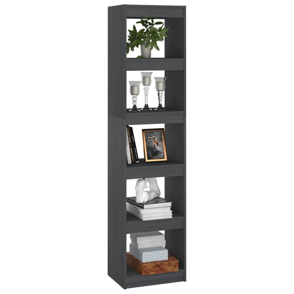 vidaXL Bücherregal/Raumteiler Grau 40x30x167,5 cm Massivholz Kiefer