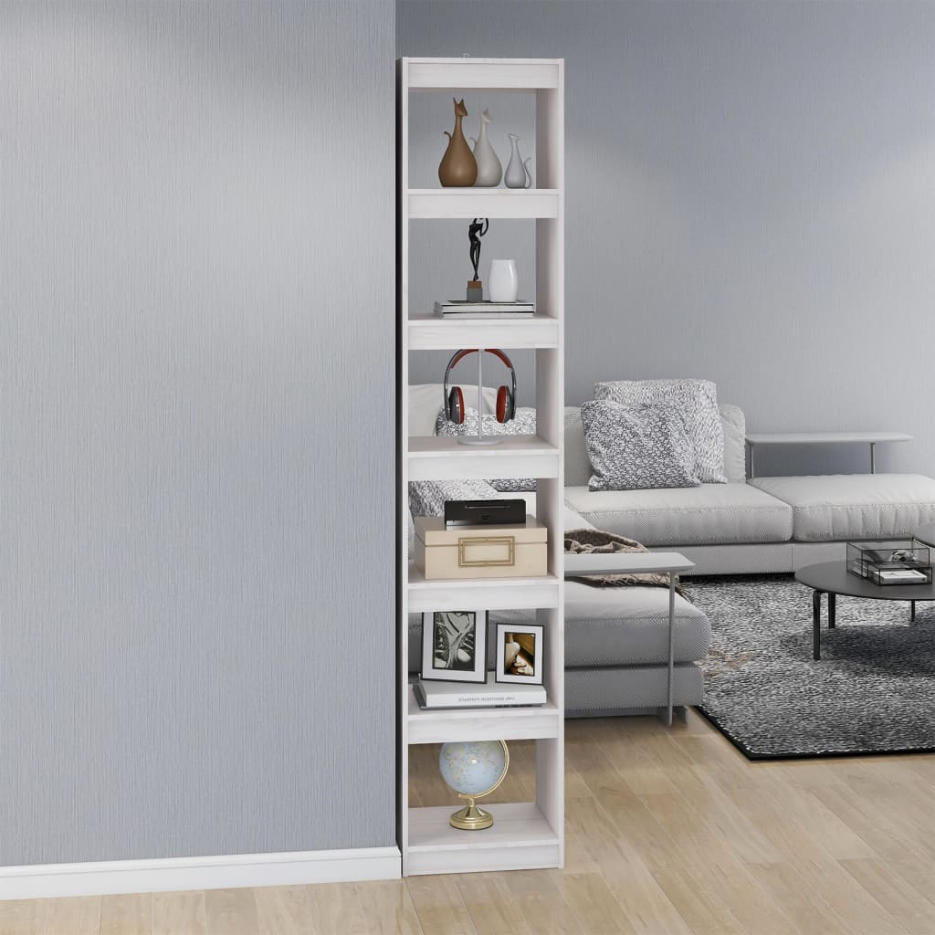 vidaXL Bibliothèque/Séparateur de pièce Blanc 40x30x199 cm Bois de pin massif