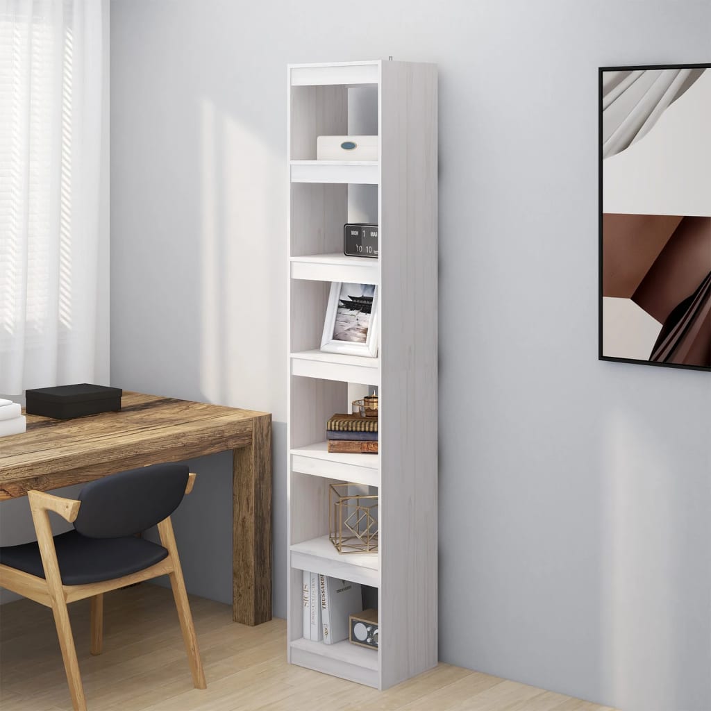 vidaXL Bibliothèque/Séparateur de pièce Blanc 40x30x199 cm Bois de pin massif