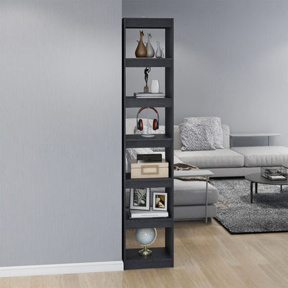 vidaXL Bücherregal/Raumteiler Grau 40x30x199 cm Massivholz Kiefer