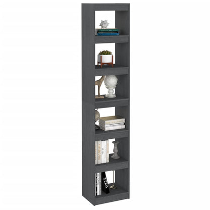 vidaXL Bücherregal/Raumteiler Grau 40x30x199 cm Massivholz Kiefer