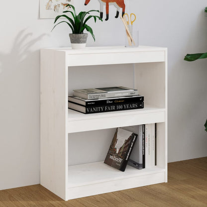 vidaXL Bibliothèque/Meuble de séparation Blanc 60x30x71,5 cm Bois de pin massif