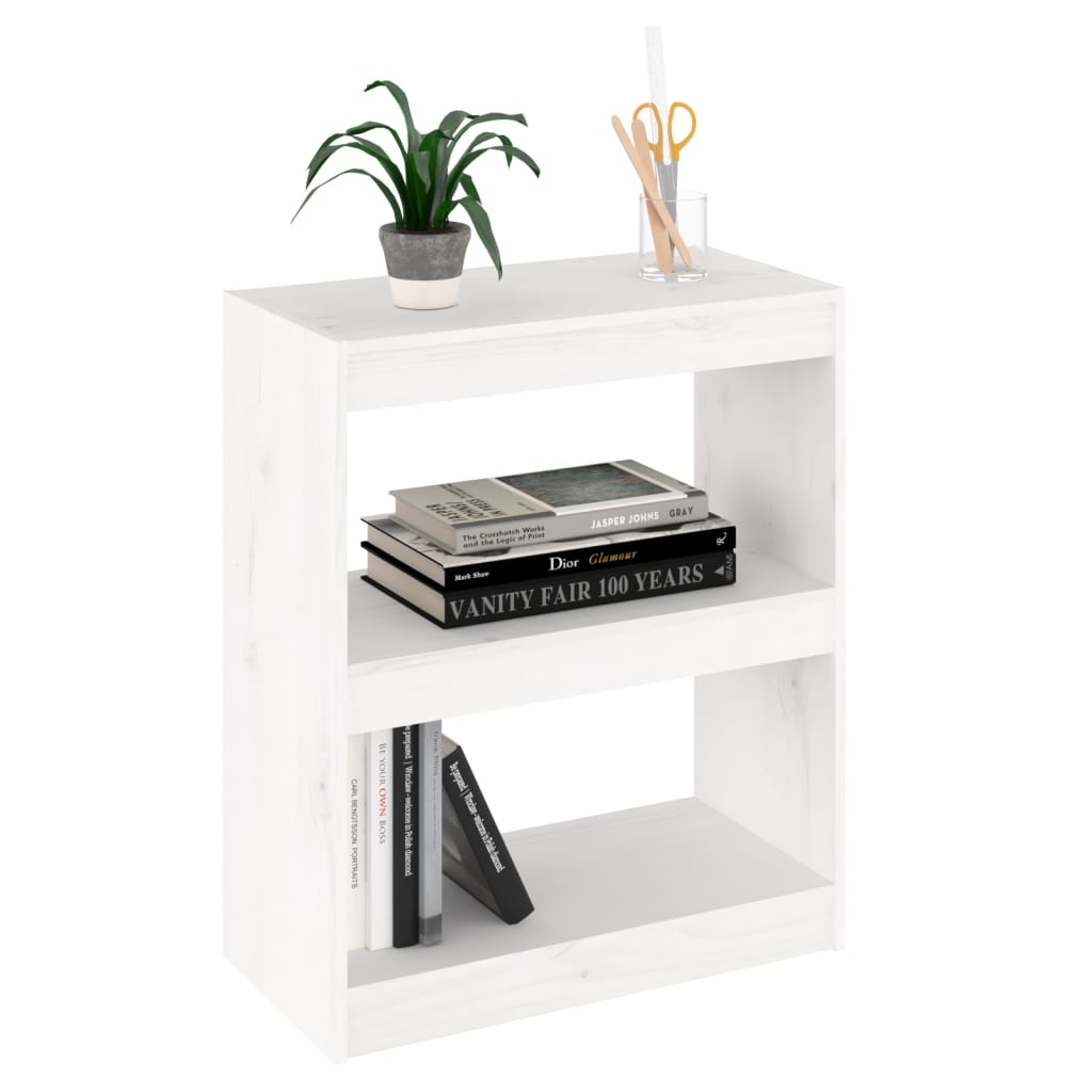 vidaXL Bibliothèque/Meuble de séparation Blanc 60x30x71,5 cm Bois de pin massif