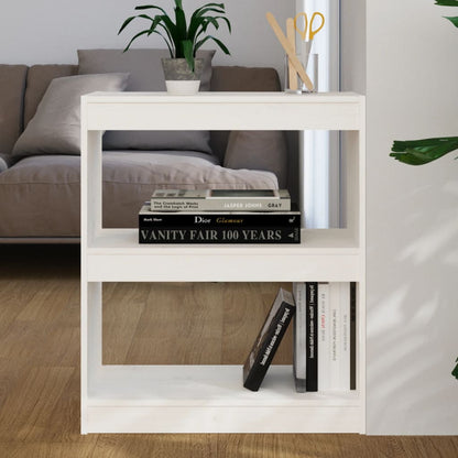 vidaXL Bibliothèque/Meuble de séparation Blanc 60x30x71,5 cm Bois de pin massif