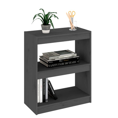 vidaXL Bücherregal/Raumteiler Grau 60x30x71,5 cm Massivholz Kiefer