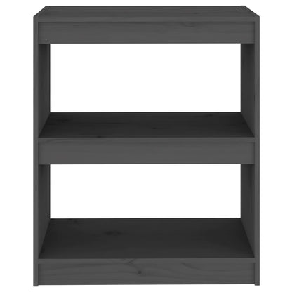 vidaXL Bücherregal/Raumteiler Grau 60x30x71,5 cm Massivholz Kiefer