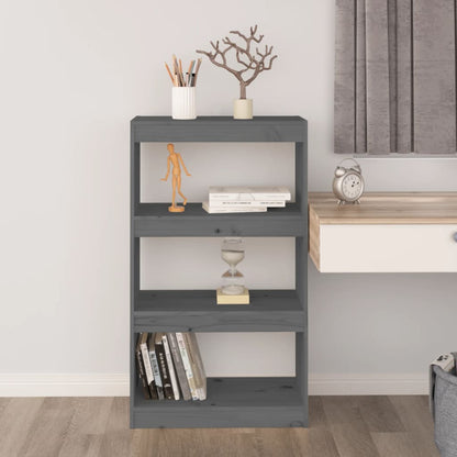 vidaXL Étagère/Séparateur de pièce Gris 60x30x103,5 cm Bois de pin massif