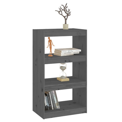 vidaXL Étagère/Séparateur de pièce Gris 60x30x103,5 cm Bois de pin massif