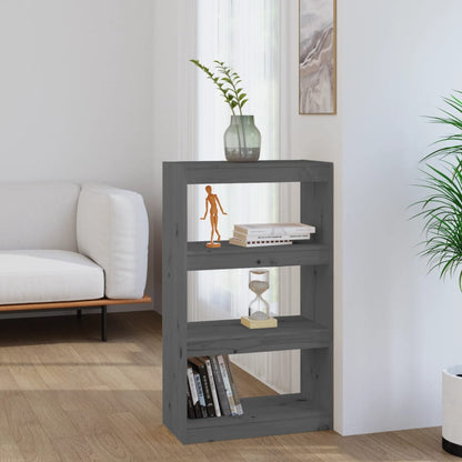 vidaXL Étagère/Séparateur de pièce Gris 60x30x103,5 cm Bois de pin massif