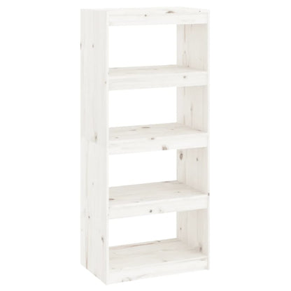 vidaXL Bücherregal/Raumteiler Weiß 60x30x135,5 cm Massivholz Kiefer