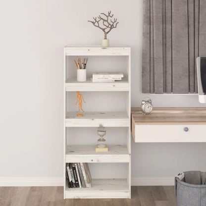 vidaXL Bücherregal/Raumteiler Weiß 60x30x135,5 cm Massivholz Kiefer