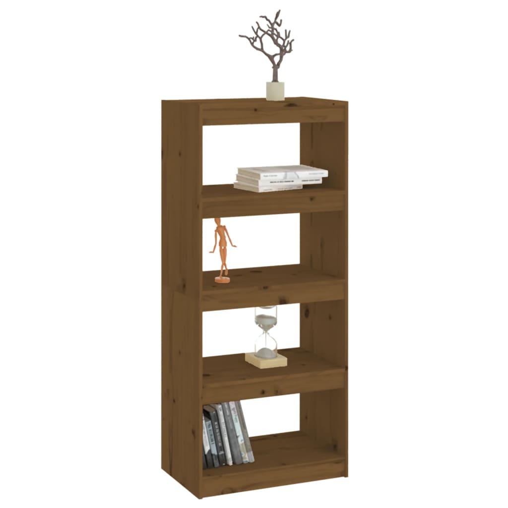 vidaXL Bücherregal/Raumteiler Honigbraun 60x30x135,5 cm Kiefernholz