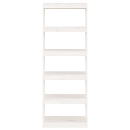 vidaXL Bücherregal/Raumteiler Weiß 60x30x167,5 cm Massivholz Kiefer
