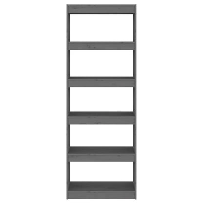 Bücherregal/Raumteiler Grau 60x30x167,5 cm Massivholz Kiefer