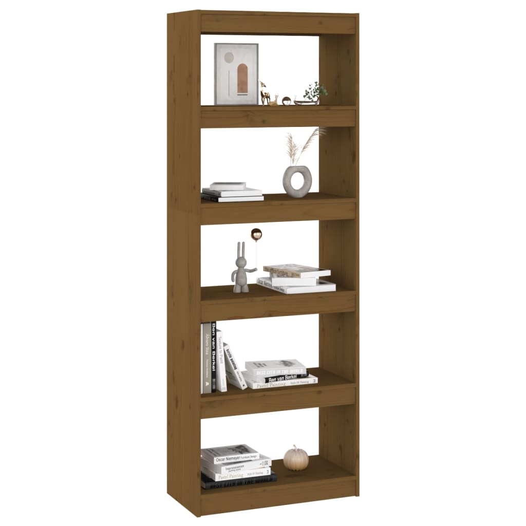 vidaXL Bücherregal/Raumteiler Honigbraun 60x30x167,5 cm Kiefernholz