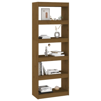 vidaXL Bücherregal/Raumteiler Honigbraun 60x30x167,5 cm Kiefernholz