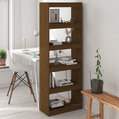 vidaXL Bücherregal/Raumteiler Honigbraun 60x30x167,5 cm Kiefernholz