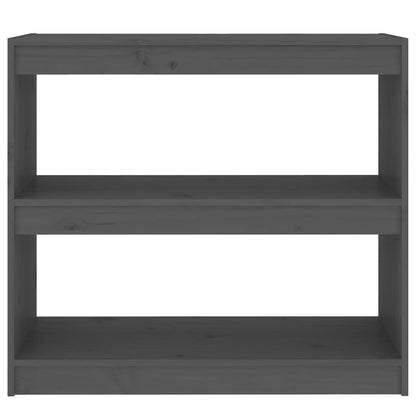 vidaXL Bücherregal/Raumteiler Grau 80x30x71,5 cm Massivholz Kiefer