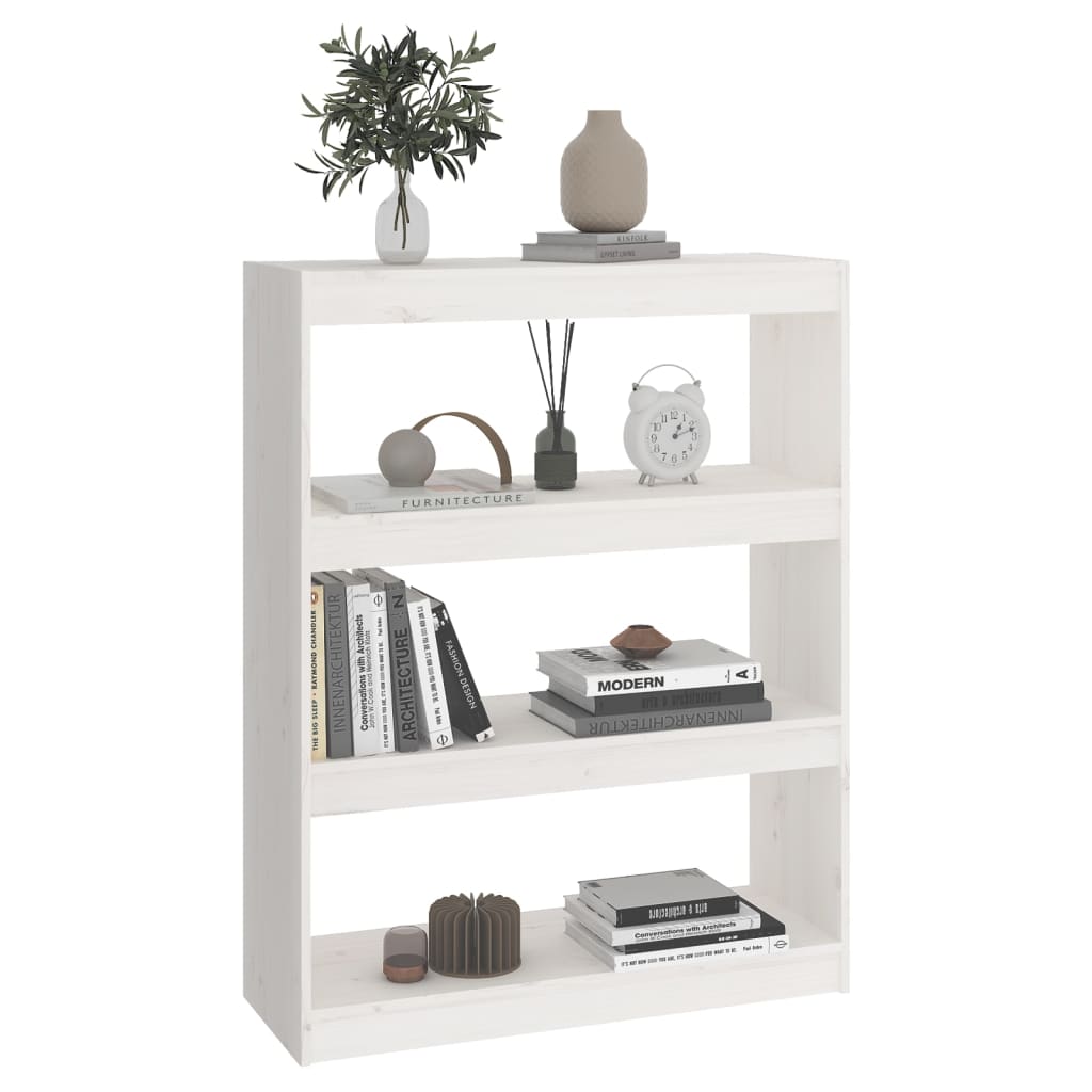 vidaXL Bibliothèque/Séparateur de pièce Blanc 80x30x103,5 cm Bois de pin massif