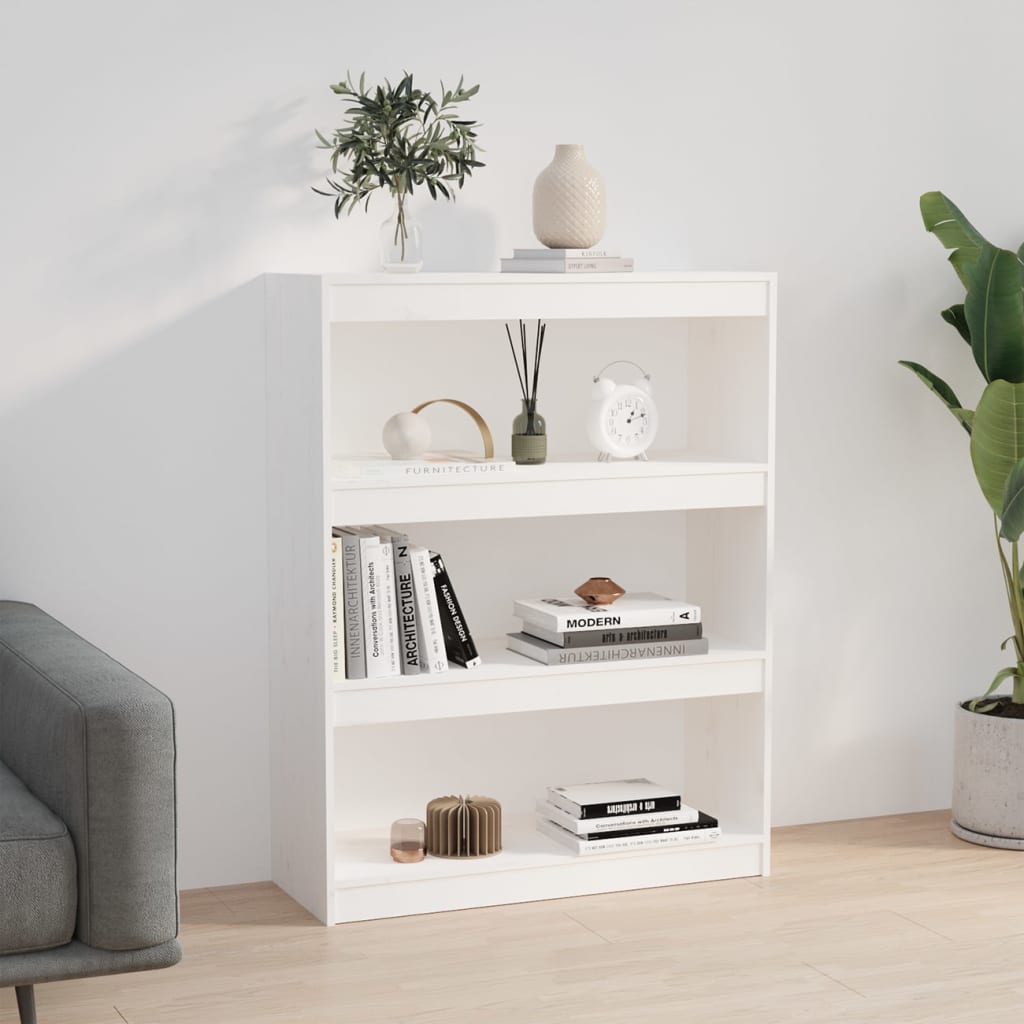 vidaXL Bibliothèque/Séparateur de pièce Blanc 80x30x103,5 cm Bois de pin massif