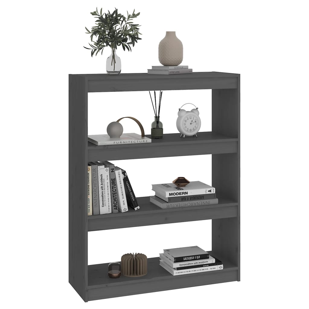 vidaXL Bibliothèque/Séparateur de pièce gris 80x30x103,5 cm en pin massif