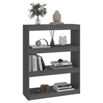 vidaXL Bibliothèque/Séparateur de pièce gris 80x30x103,5 cm en pin massif