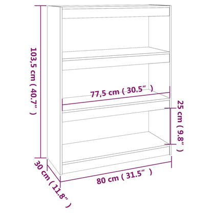 vidaXL Bibliothèque/Séparateur de pièce gris 80x30x103,5 cm en pin massif