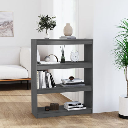 vidaXL Bibliothèque/Séparateur de pièce gris 80x30x103,5 cm en pin massif