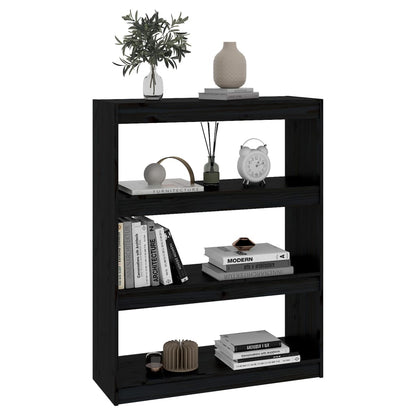 vidaXL Bibliothèque/Séparateur de pièce Noir 80x30x103,5 cm Bois de pin massif