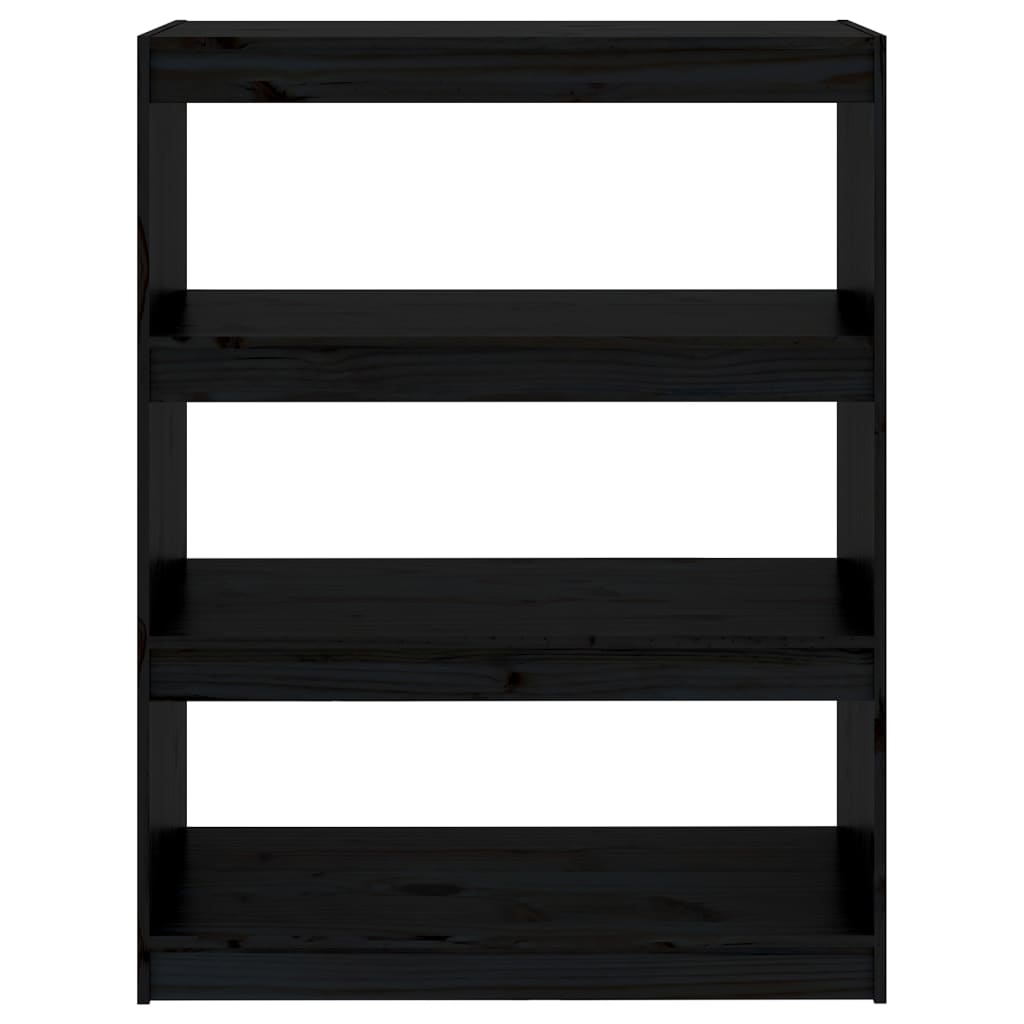 vidaXL Bibliothèque/Séparateur de pièce Noir 80x30x103,5 cm Bois de pin massif