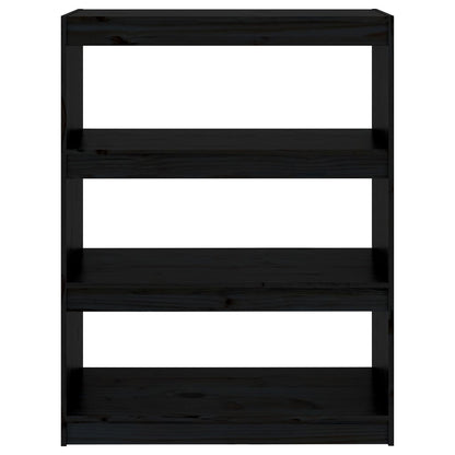 vidaXL Bibliothèque/Séparateur de pièce Noir 80x30x103,5 cm Bois de pin massif