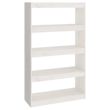 vidaXL Bücherregal/Raumteiler Weiß 80x30x135,5 cm Massivholz Kiefer