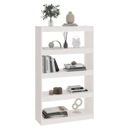 vidaXL Bücherregal/Raumteiler Weiß 80x30x135,5 cm Massivholz Kiefer