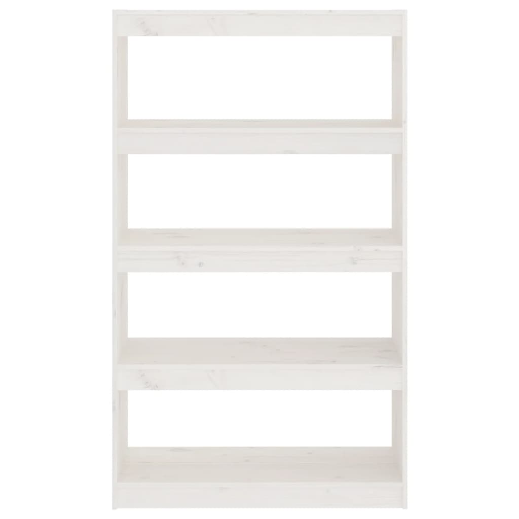 vidaXL Bücherregal/Raumteiler Weiß 80x30x135,5 cm Massivholz Kiefer