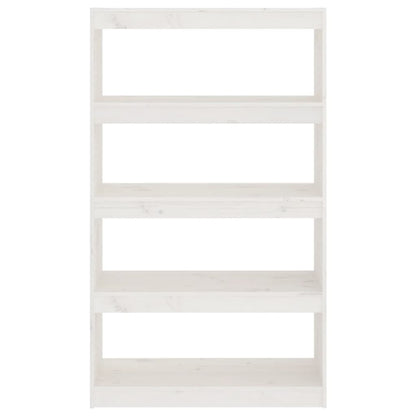vidaXL Bücherregal/Raumteiler Weiß 80x30x135,5 cm Massivholz Kiefer
