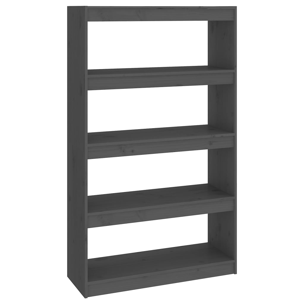 vidaXL Bücherregal/Raumteiler Grau 80x30x135,5 cm Massivholz Kiefer