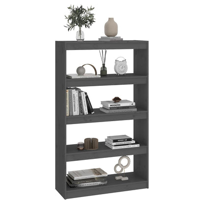 vidaXL Bücherregal/Raumteiler Grau 80x30x135,5 cm Massivholz Kiefer