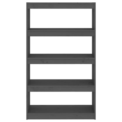vidaXL Bücherregal/Raumteiler Grau 80x30x135,5 cm Massivholz Kiefer
