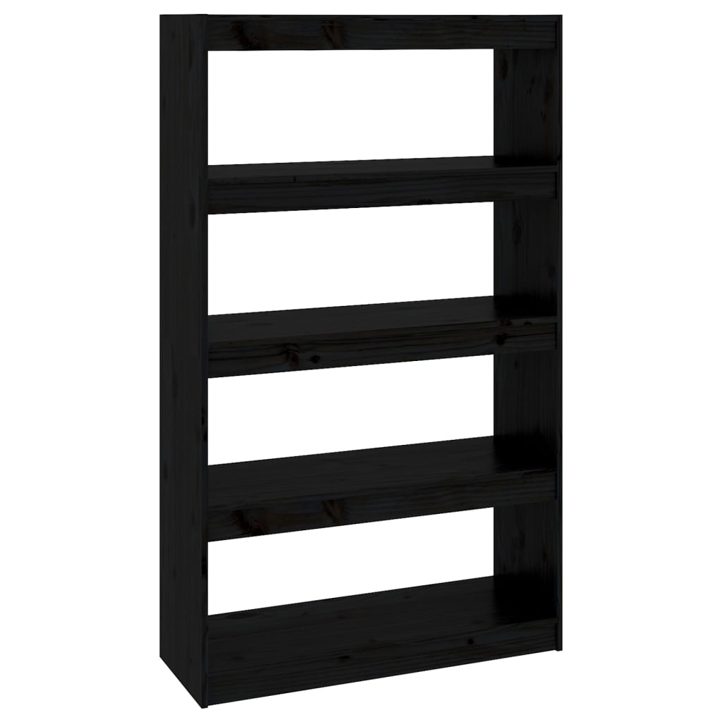 vidaXL Bücherregal/Raumteiler Schwarz 80x30x135,5 cm Massivholz Kiefer