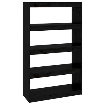 vidaXL Bücherregal/Raumteiler Schwarz 80x30x135,5 cm Massivholz Kiefer