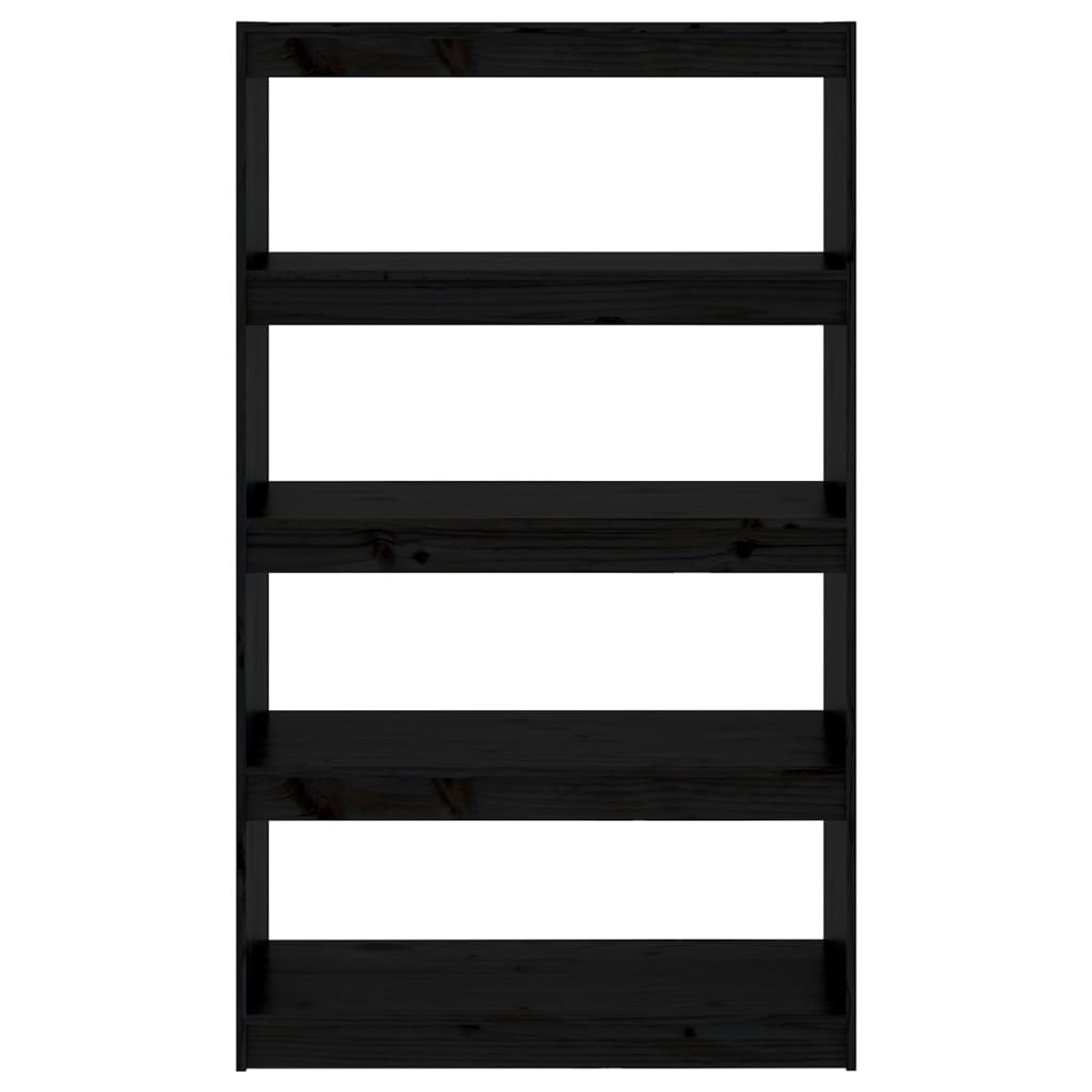 vidaXL Bücherregal/Raumteiler Schwarz 80x30x135,5 cm Massivholz Kiefer