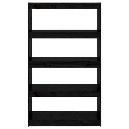 vidaXL Bücherregal/Raumteiler Schwarz 80x30x135,5 cm Massivholz Kiefer