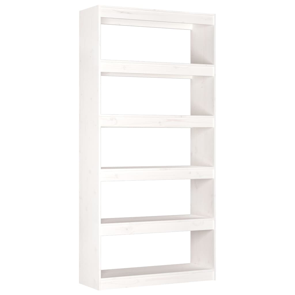 vidaXL Bücherregal/Raumteiler Weiß 80x30x167,4 cm Massivholz Kiefer