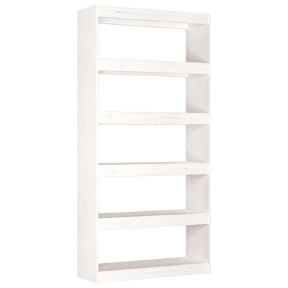 vidaXL Bücherregal/Raumteiler Weiß 80x30x167,4 cm Massivholz Kiefer