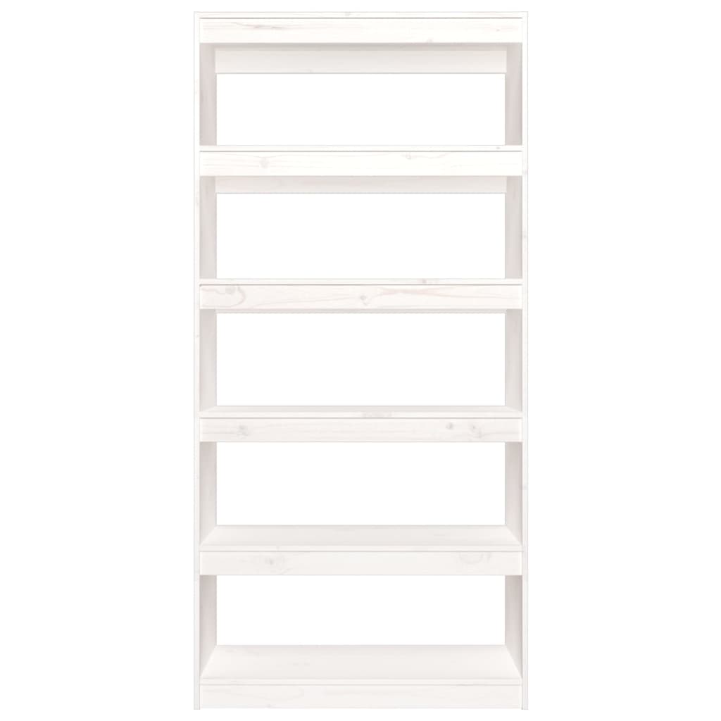 vidaXL Bücherregal/Raumteiler Weiß 80x30x167,4 cm Massivholz Kiefer